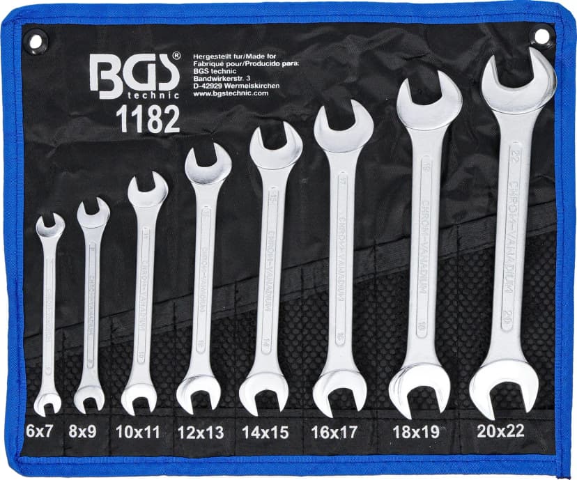 Set dvostranskih viličastih ključev, 6 x 7 - 20 x 22 mm, 8-delni