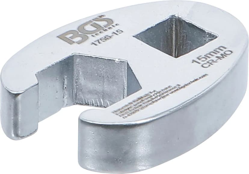 Odprti ključ za cevne priključke, pogon 10 mm (3/8"), 15 mm