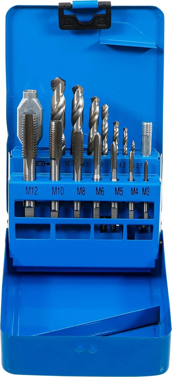 Set za rezanje navojev/HSS svedrov, M3 - M12 / 2.5 - 10.2 mm, 16-delni