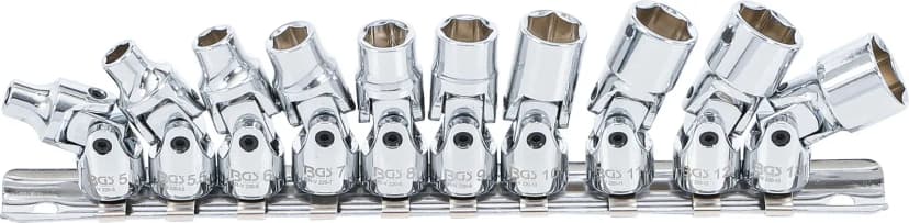 Set nasadnih ključev s kardanskim zglobom, 6.3 mm (1/4"), 5 - 13 mm, 10-delni