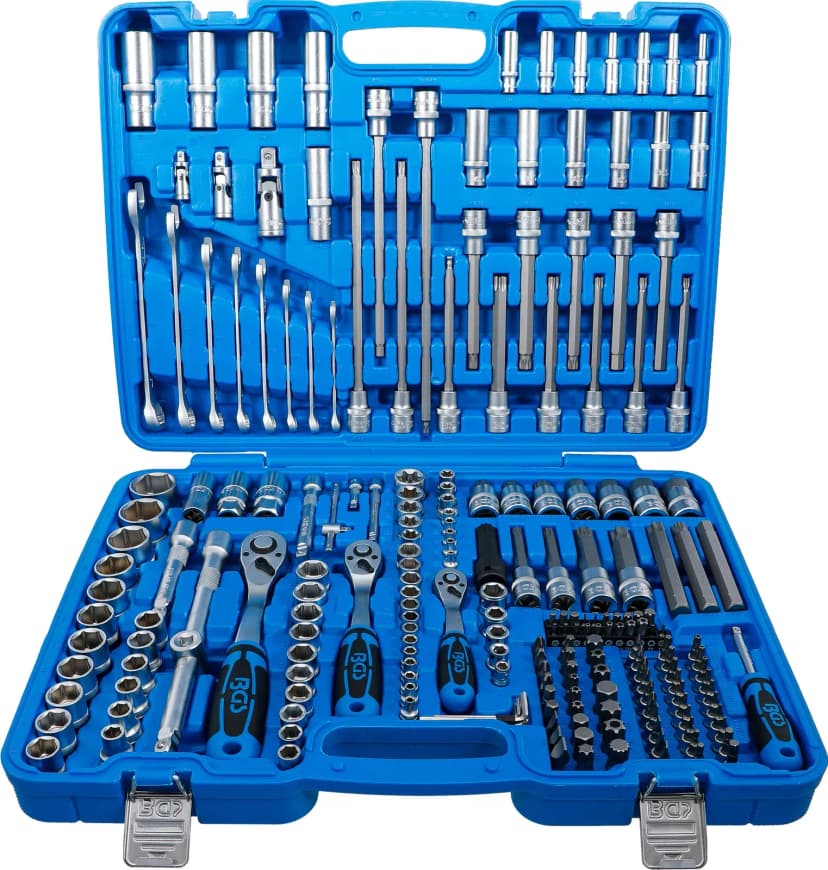Set nasadnih ključev, šestrobi, pogon 6.3 mm (1/4") / 10 mm (3/8") / 12.5 mm (1/2"), 214-delni
