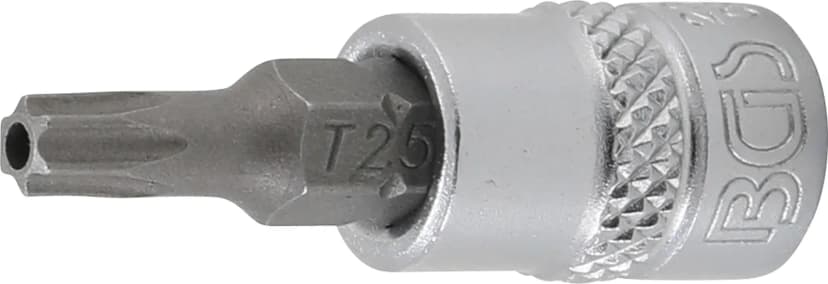 Nasadni ključ z bitom, pogon 6.3 mm (1/4"), T-profil z zaščito proti odpiranju (za Torx) T25