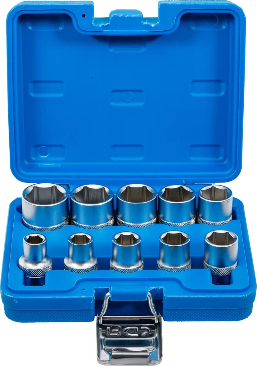 Set nasadnih ključev, šestrobi, pogon 12.5 mm (1/2"), palčne velikosti, 10-delni