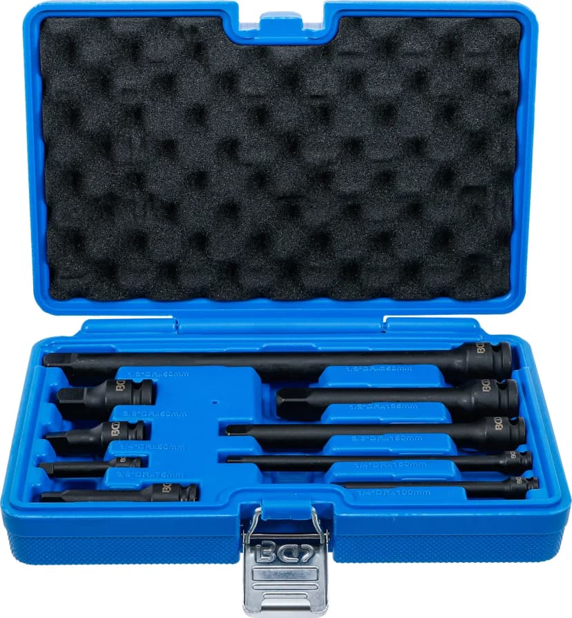 Set udarnih podaljškov, 6.3 mm (1/4") / 10 mm (3/8") / 12.5 mm (1/2"), 9-delni