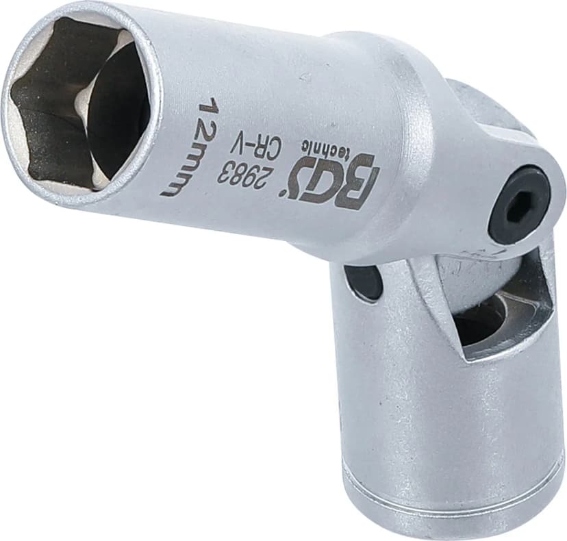Zglobni nasadni ključ za grelne svečke, šestrobi, pogon 10 mm (3/8"), 12 mm