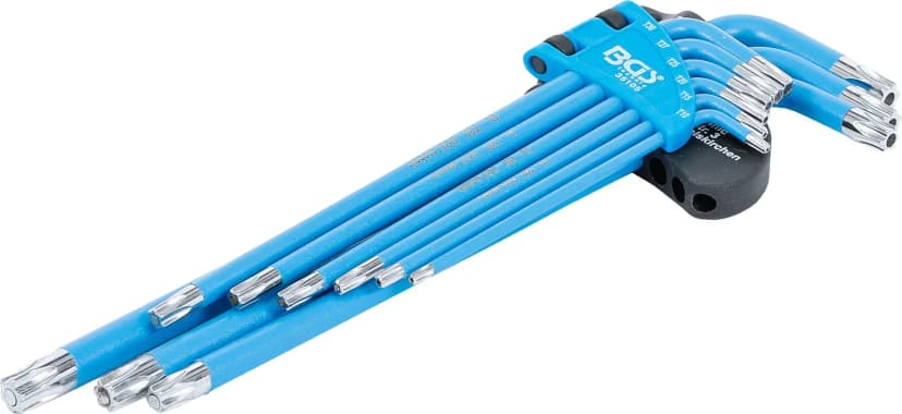 Set L-ključev, T-profil (za Torx) / T-profil z zaščito proti odvijanju (za Torx) T10 - T50, 9-delni