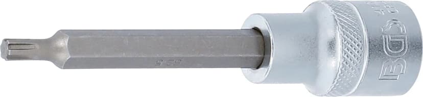 Nasadni ključ z bitom, dolžina 100 mm, pogon 12.5 mm (1/2"), zobati profil (za RIBE), M5