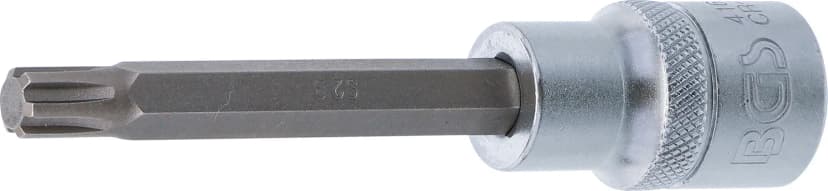 Nasadni ključ z bitom, dolžina 100 mm, pogon 12.5 mm (1/2"), zobati profil (za RIBE), M8