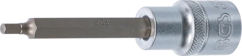Nasadni ključ z bitom, dolžina 100 mm, pogon 12.5 mm (1/2"), notranji šestrob 4 mm