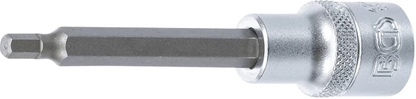Nasadni ključ z bitom, dolžina 100 mm, pogon 12.5 mm (1/2"), notranji šestrob 5 mm