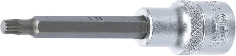 Nasadni ključ z bitom, dolžina 100 mm, pogon 12.5 mm (1/2"), zobati profil (za XZN), M6