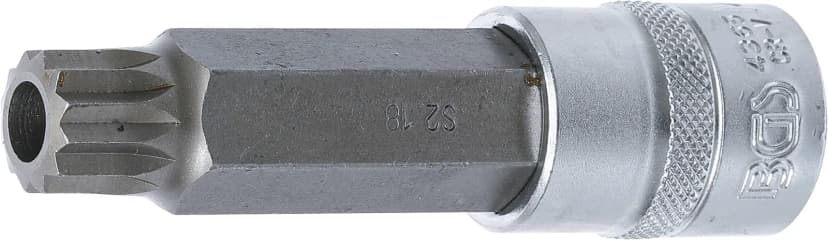 Nasadni ključ z bitom, dolžina 100 mm, pogon 12.5 mm (1/2"), zobati profil z izvrtino (za XZN) M18