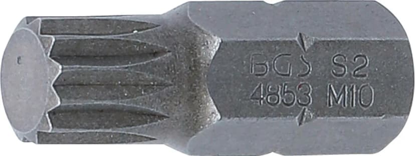 Bit, dolžina 30 mm, pogon 10 mm (3/8"), zobati profil (za XZN) M10