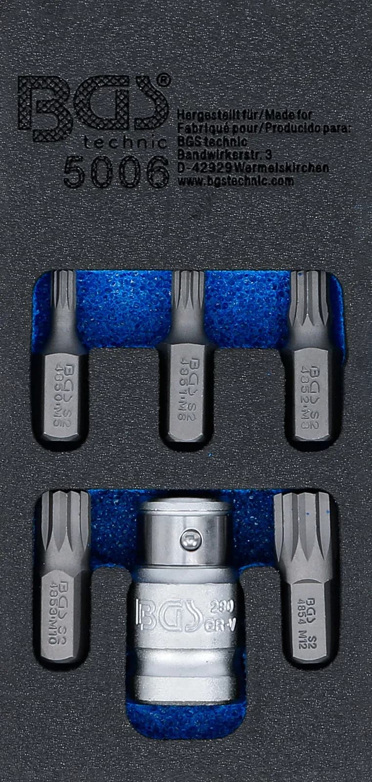 Set izvijalnih bitov, šestrobi pogon 10 mm (3/8"), zobati profil (za XZN), 6-delni