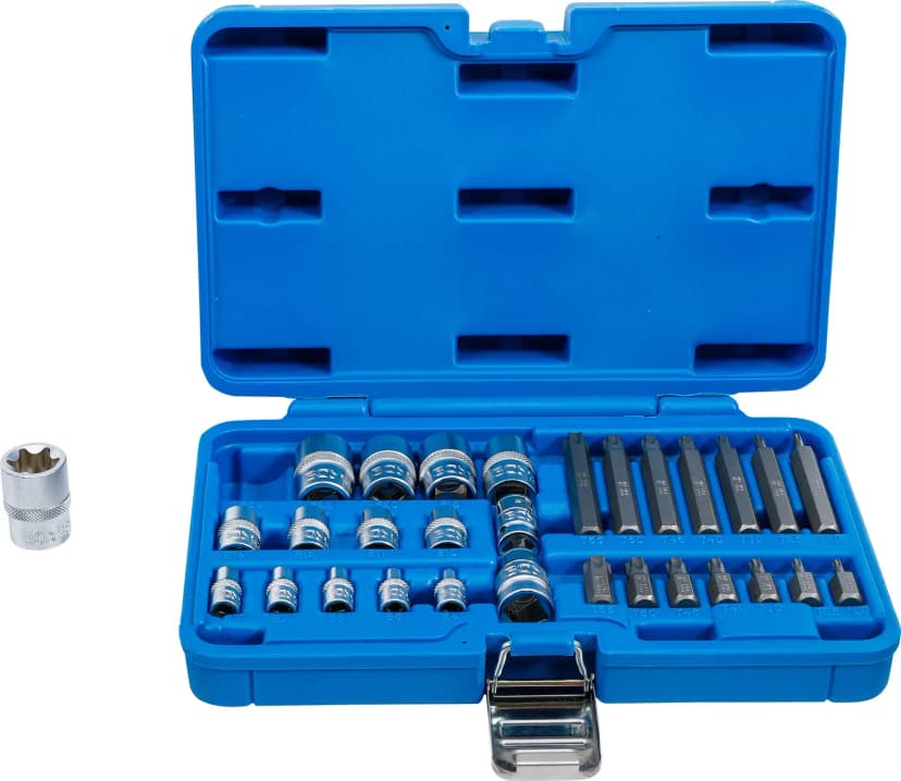 Set bitov in nasadnih ključev, E-profil / T-profil (za Torx), 30-delni