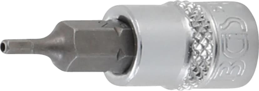 Nasadni ključ z bitom, pogon 6.3 mm (1/4"), notranji šestrob z izvrtino 2 mm