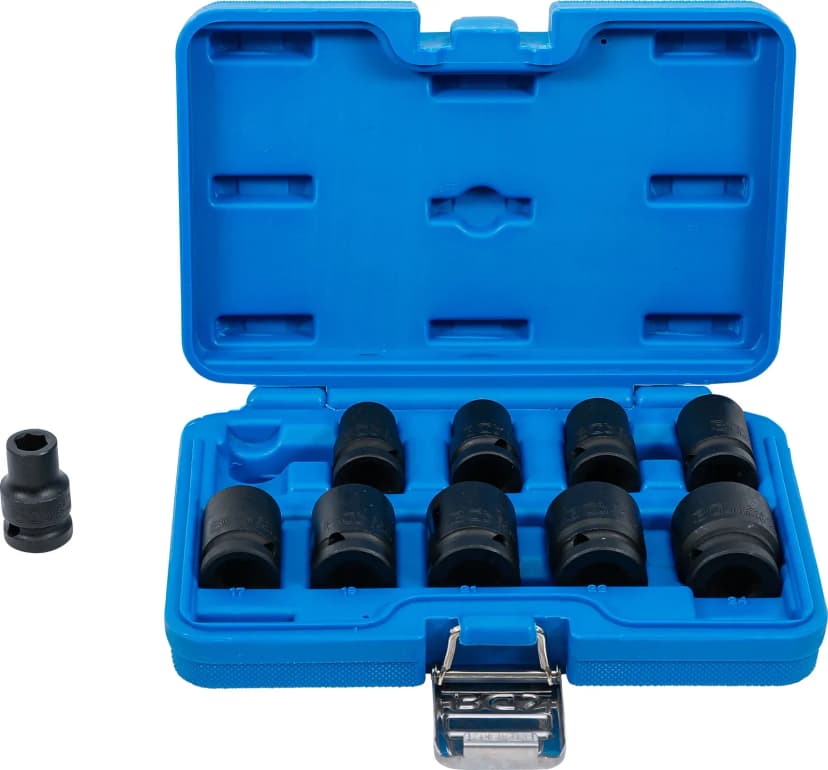 Set udarnih nasadnih ključev, šestrobi, pogon 12.5 mm (1/2"), 10 - 24 mm, 10-delni