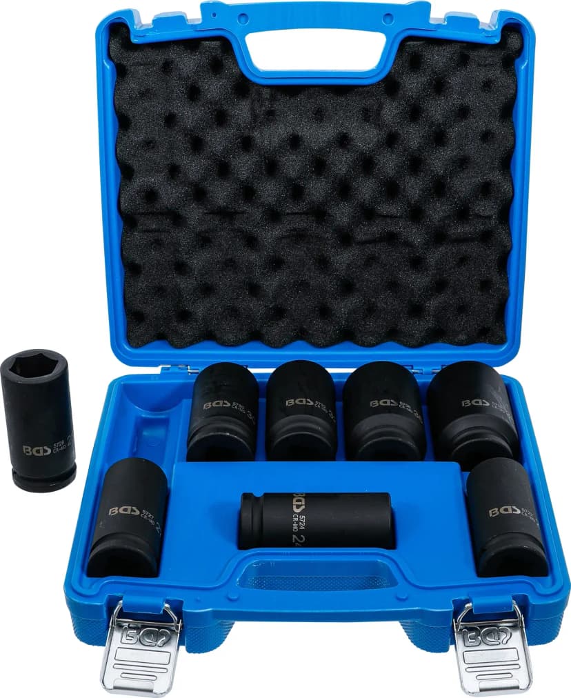 Set udarnih nasadnih ključev, ekstra globoki, pogon 20 mm (3/4"), 22 - 38 mm, 8-delni