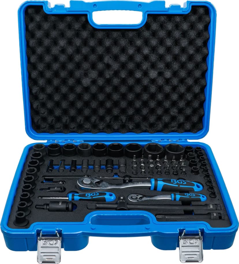 Set udarnih nasadnih ključev, šestrobi, 6.3 mm (1/4") + 12.5 mm (1/2"), 69-delni