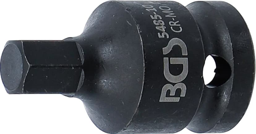 Udarni nasadni ključ z bitom, dolžina 42 mm, pogon 12.5 mm (1/2"), notranji šestrob 10 mm