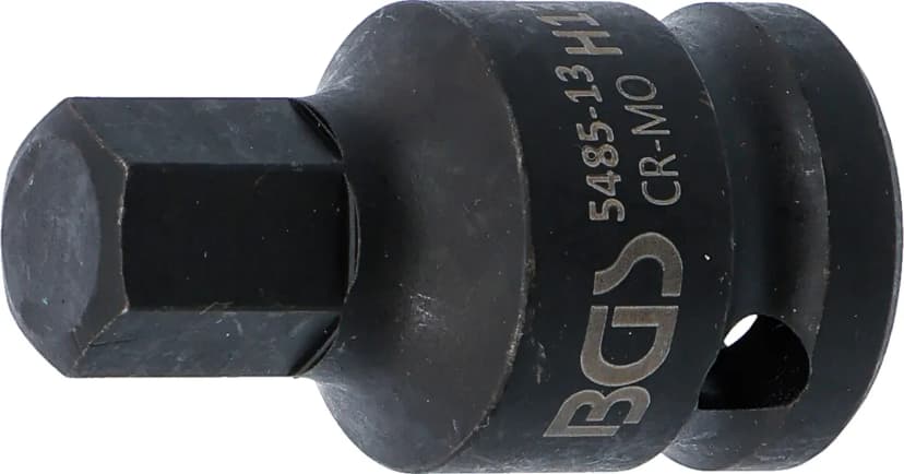 Udarni nasadni ključ z bitom, dolžina 42 mm, pogon 12.5 mm (1/2"), notranji šestrob 13 mm