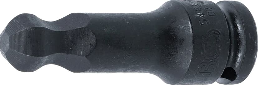 Udarni nasadni ključ z bitom, dolžina 75 mm, pogon 12.5 mm (1/2"), notranji šestrob s kroglično glavo 15 mm