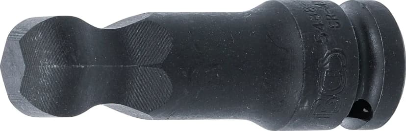 Udarni nasadni ključ z bitom, dolžina 75 mm, pogon 12.5 mm (1/2"), notranji šestrob s kroglično glavo 19 mm