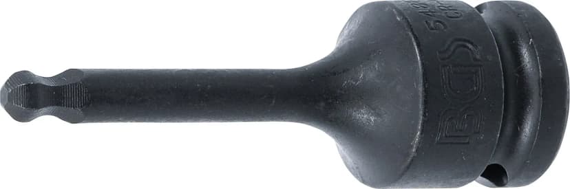 Udarni nasadni ključ z bitom, dolžina 75 mm, pogon 12.5 mm (1/2"), notranji šestrob s kroglično glavo 6 mm