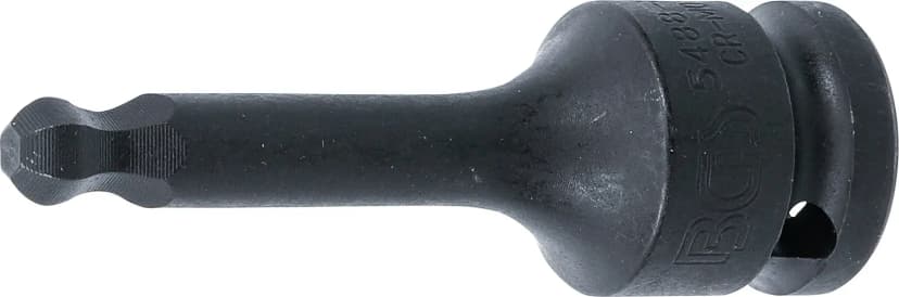 Udarni nasadni ključ z bitom, dolžina 75 mm, pogon 12.5 mm (1/2"), notranji šestrob s kroglično glavo 8 mm