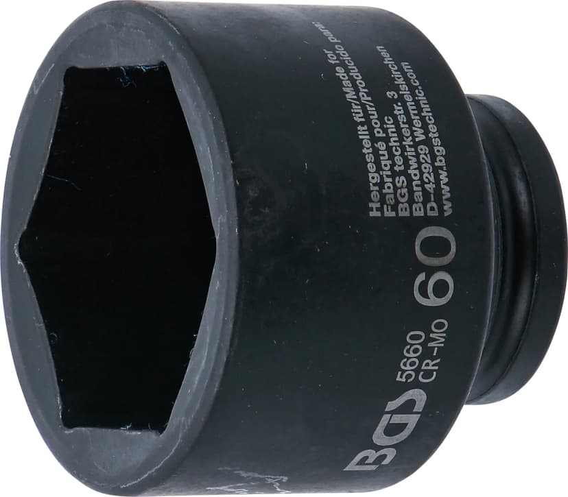 Udarni nasadni ključ, šestrobi, pogon 20 mm (3/4"), 60 mm