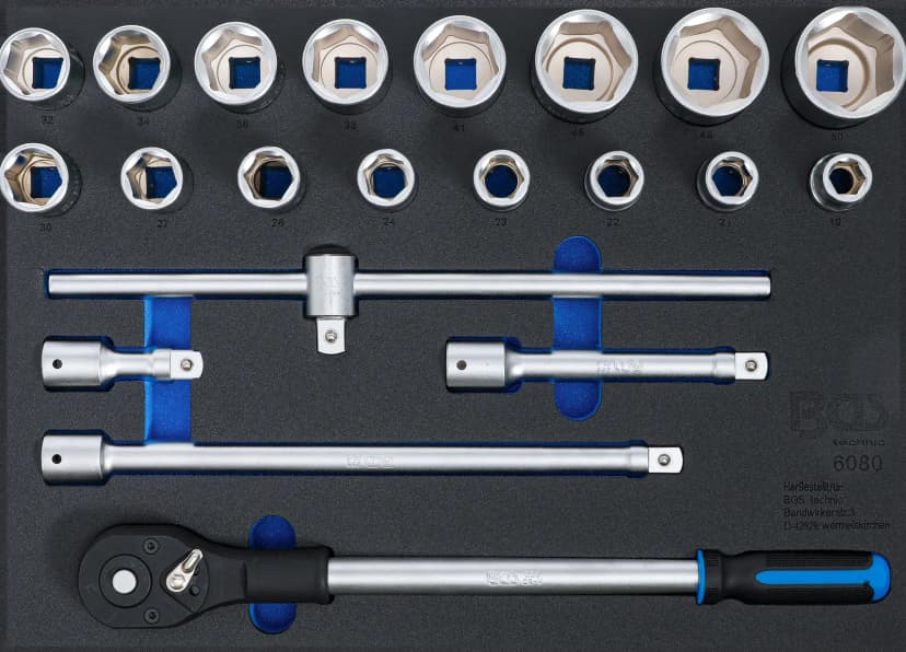 Modul za predal 3/3: set nasadnih ključev, pogon 20 mm (3/4"), 21-delni