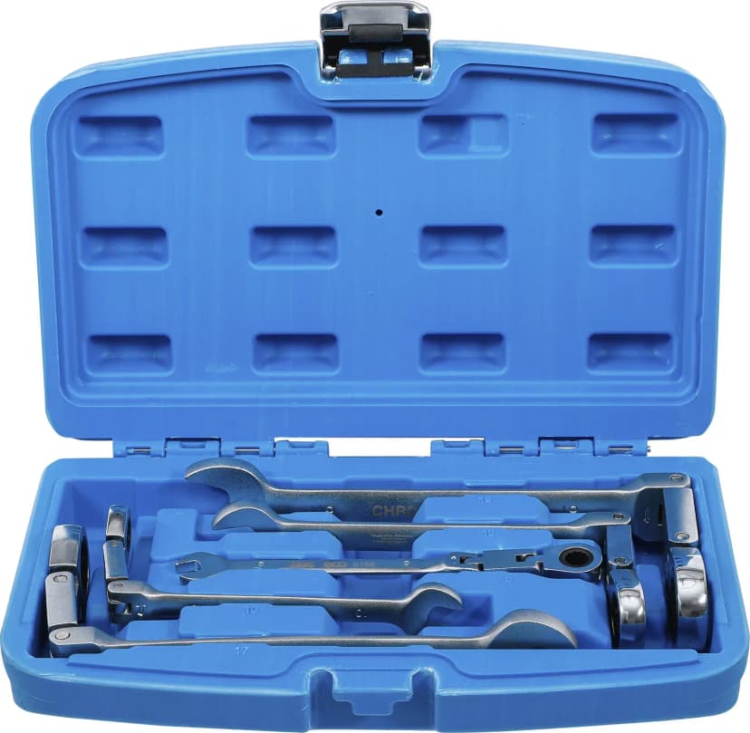 Set kombiniranih ključev z ragljo z dvojnim zglobom, nastavljiva, 8 - 19 mm, 5-delni