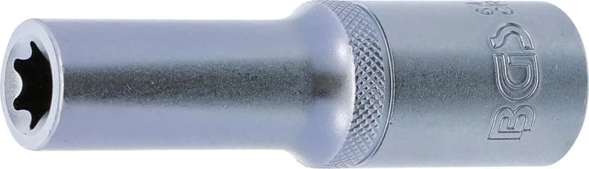 Nasadni ključ, E-profil, globok, pogon 12.5 mm (1/2"), E12