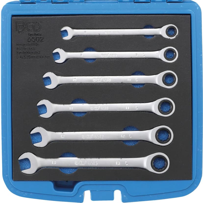 Set račnastih kombiniranih ključev, 8 - 13 mm, 6-delni