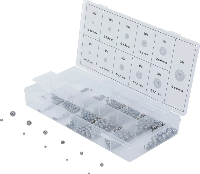 Set jeklenih kroglic, 470-delni