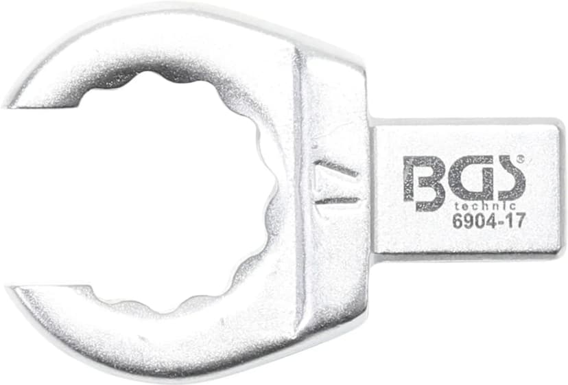 Nasadni obročni ključ, odprti tip, 17 mm, štirirob 9 x 12 mm