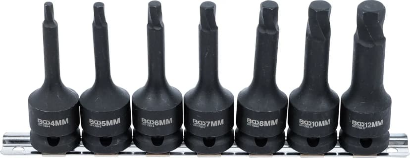 Set izvlekačev vijakov, pogon 12.5 mm (1/2"), za poškodovan notranji šestrob 4 - 12 mm, 7-delni