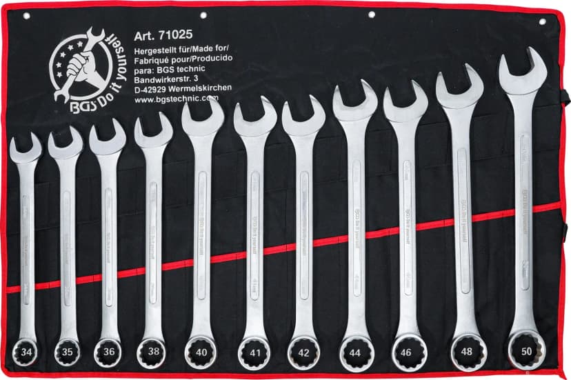 Set kombiniranih ključev, XXL, 34 - 50 mm, 11-delni