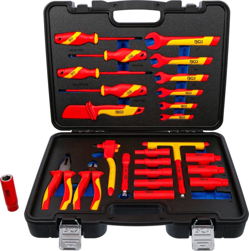 VDE set nasadnih ključev, pogon 10 mm (3/8"), 25-delni