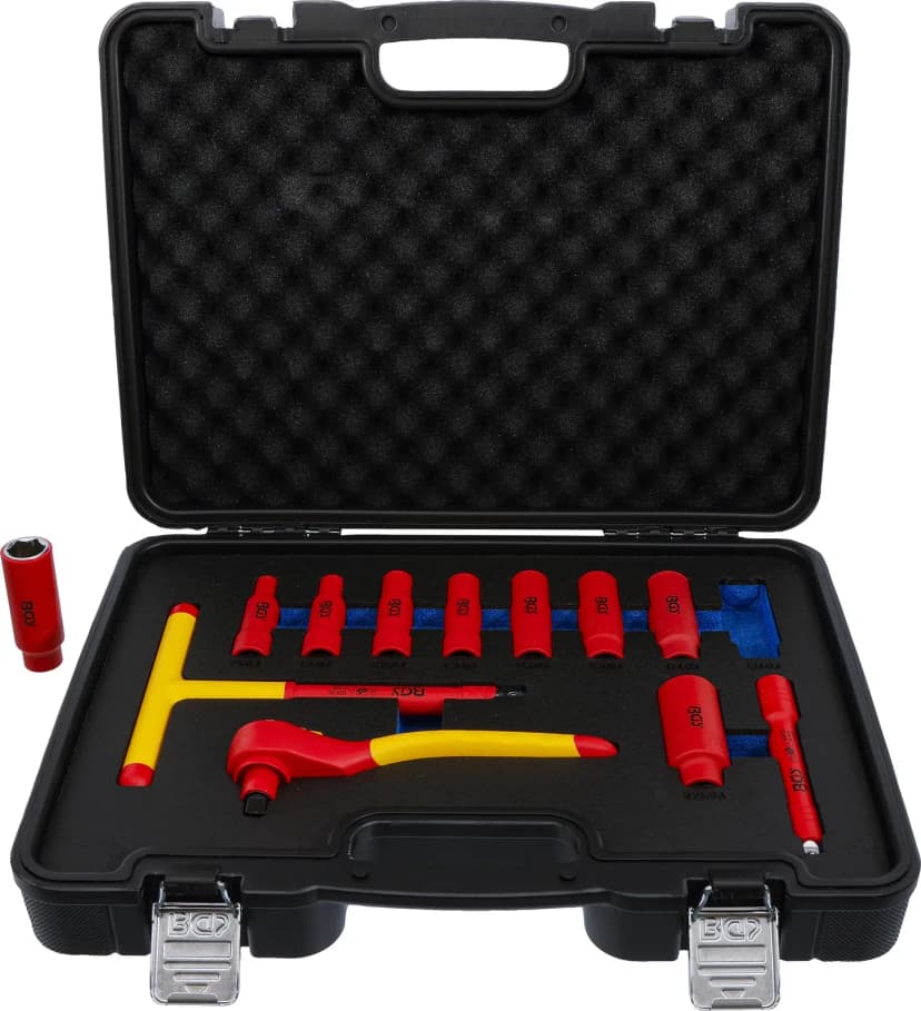 VDE set nasadnih ključev, pogon 10 mm (3/8"), 7 - 22 mm, 12-delni