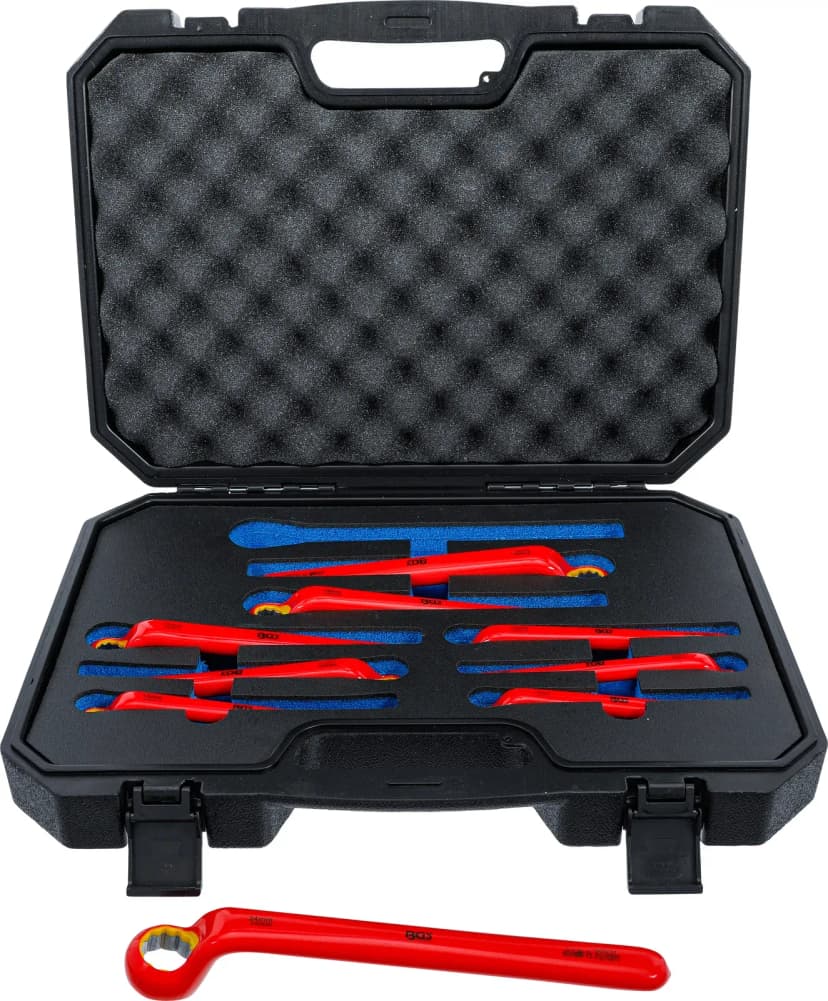Set VDE enojnih obročnih ključev, globoko zamaknjena konca, 10 - 24 mm, 9-delni