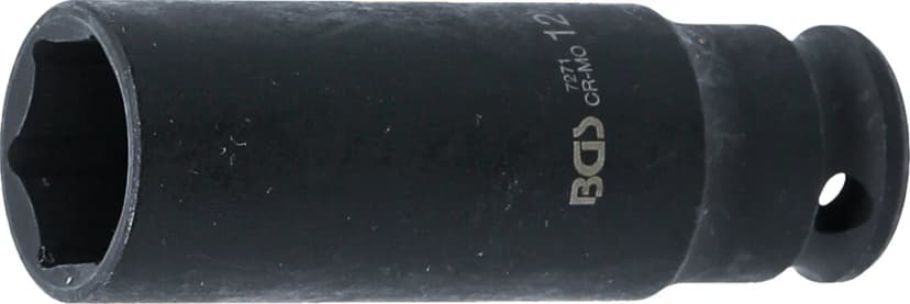 Udarni nasadni ključ, šestrobi, globok, pogon 6,3 mm (1/4"), 12 mm