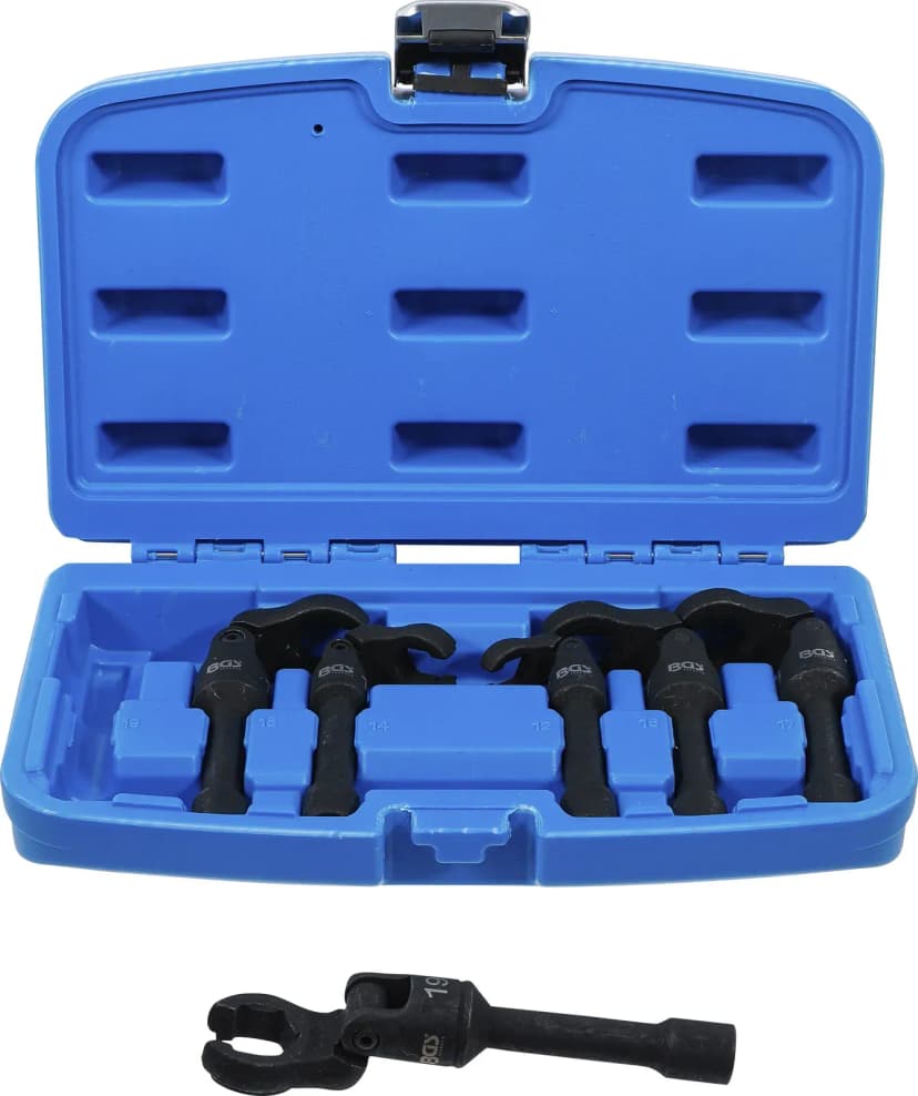 Set odprtih ključev za cevne priključke, pogon 10 mm (3/8"), s členkom, 6-delni