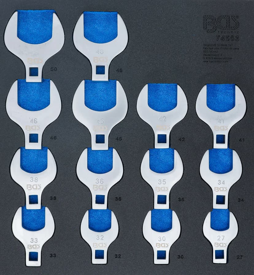 Modul za predal 2/3: Set viličastih nastavkov za cevne priključke, pogon 12.5 mm (1/2"), 14-delni