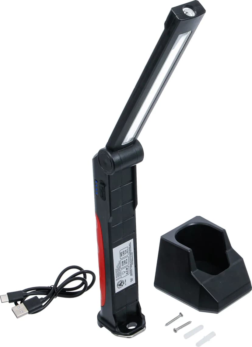 Akumulatorska upogljiva svetilka, COB-LED, 6.5 W, s polnilno postajo