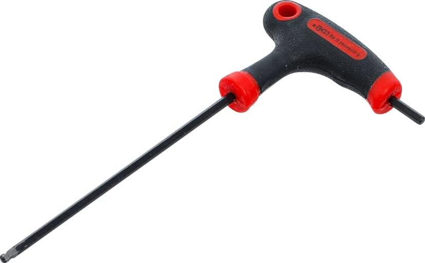 L-ključ s T-ročajem, notranji šestrob / notranji šestrob s kroglasto glavo, 3 mm