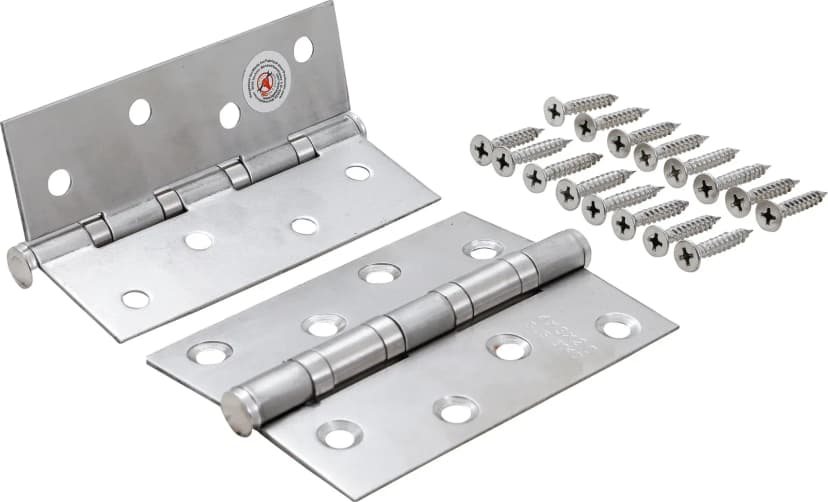 Set tečajev, nerjavno jeklo, 100 x 40 mm, 2-delni