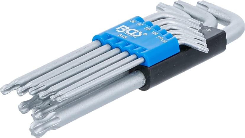 Set L-ključev, T-profil (za Torx) s kroglično glavo, T10 - T50, 9-delni