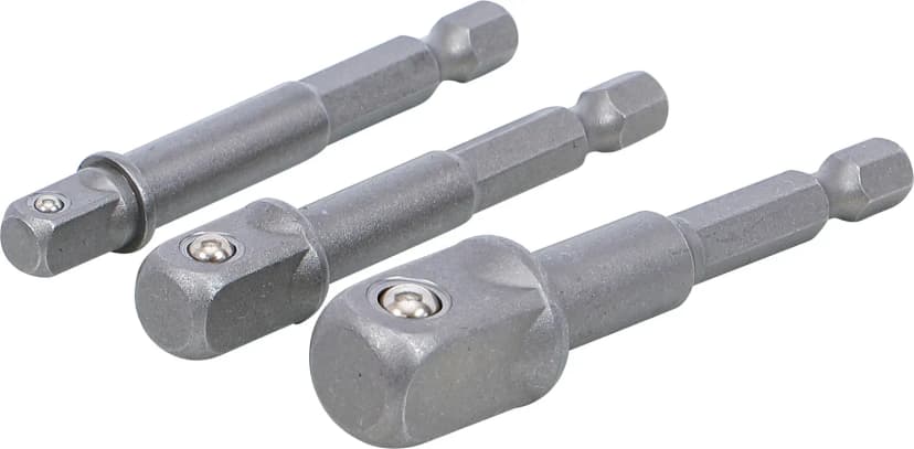 Set adapterjev za električne vrtalnike, pogon 6.3 mm (1/4"), 6.3 mm (1/4") / 10 mm (3/8") / 12.5 mm (1/2"), 3-delni