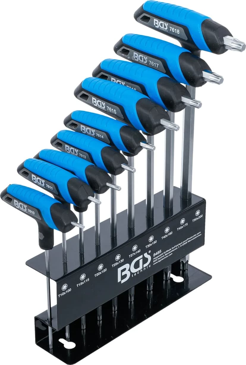 Set ključev s T-ročajem, T-profil (za Torx) T10 - T50, 9-delni